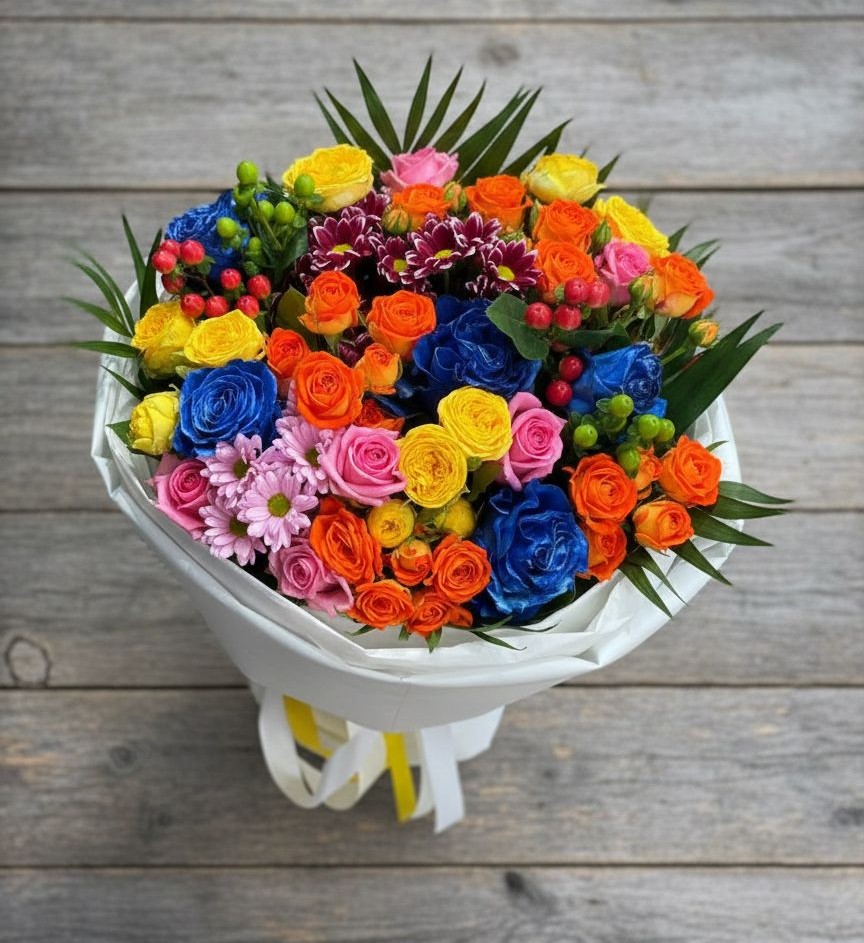 Букет цветов из: Розы и Хризантемы в Большой Мурте