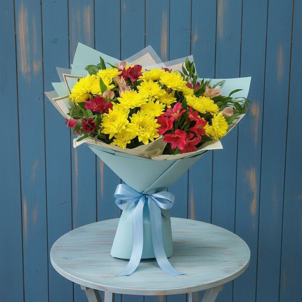 Букет цветов из: Альстромерии и Хризантемы в Большой Мурте
