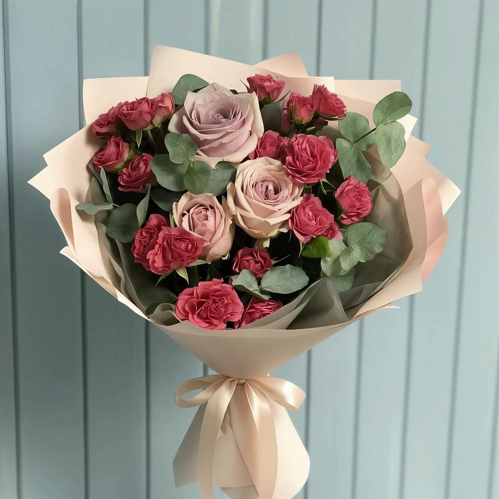 Букет цветов из: Гвоздики и Розы в Большой Мурте