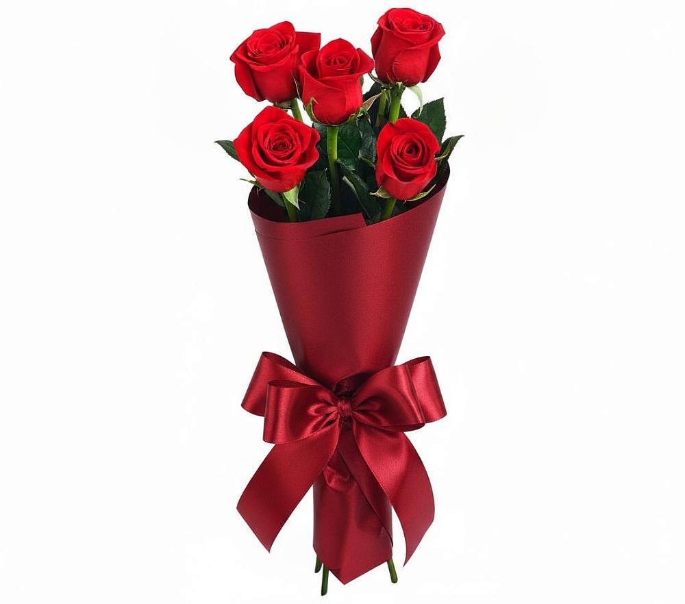 Букет 5 Красных роз Эдлесс Лав в Большой Мурте