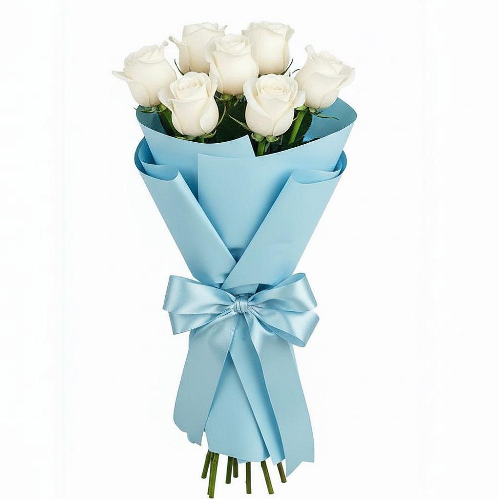 Букет 7 белых роз Проуд в Большой Мурте