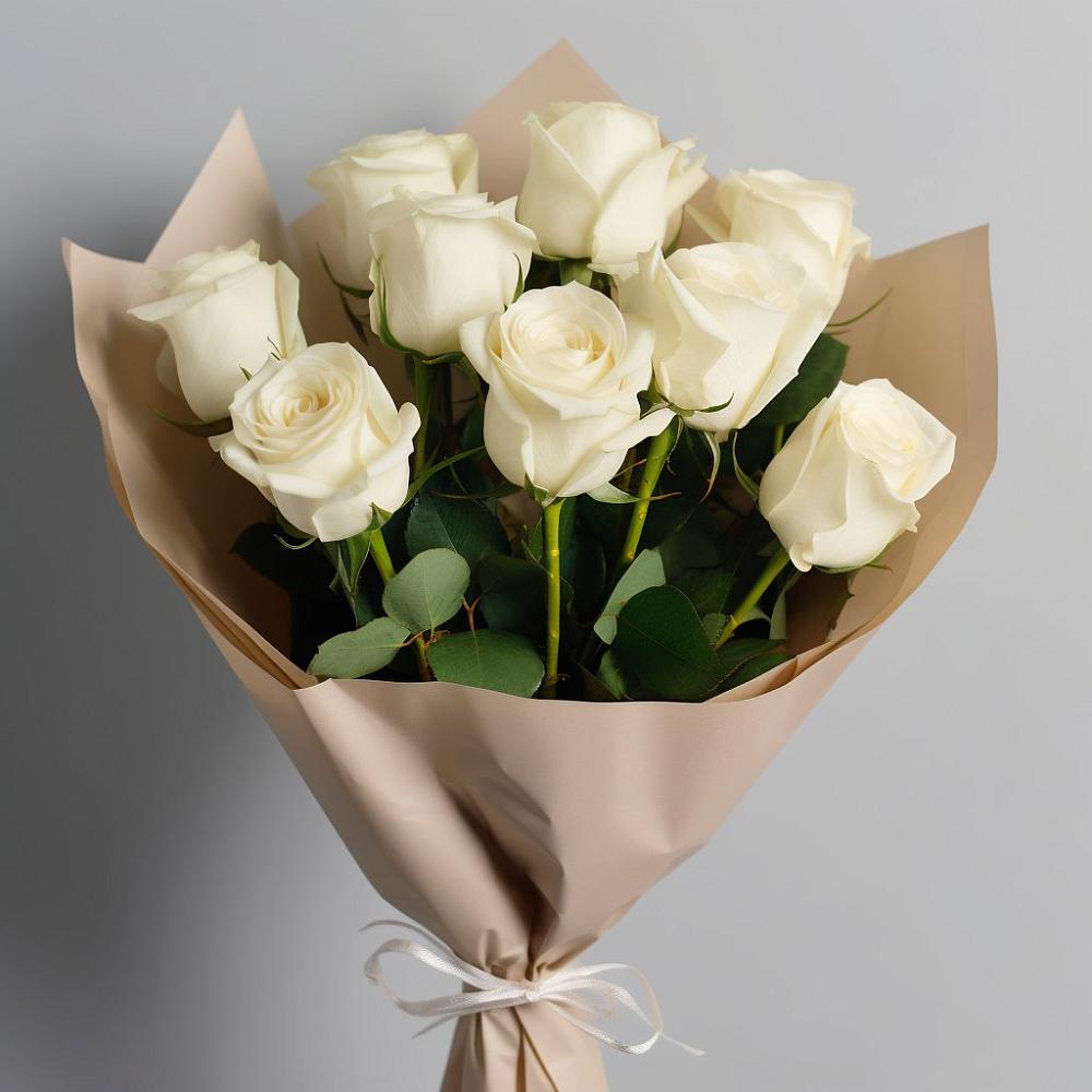 Букет 9 Белых роз Эдлесс Лав в Большой Мурте