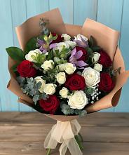 Букет цветов из:  Розы и Альстромерии #REPLACE_PRED# Большой Мурте