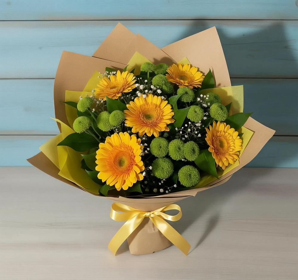 Букет цветов из: Герберы и Хризантемы в Большой Мурте