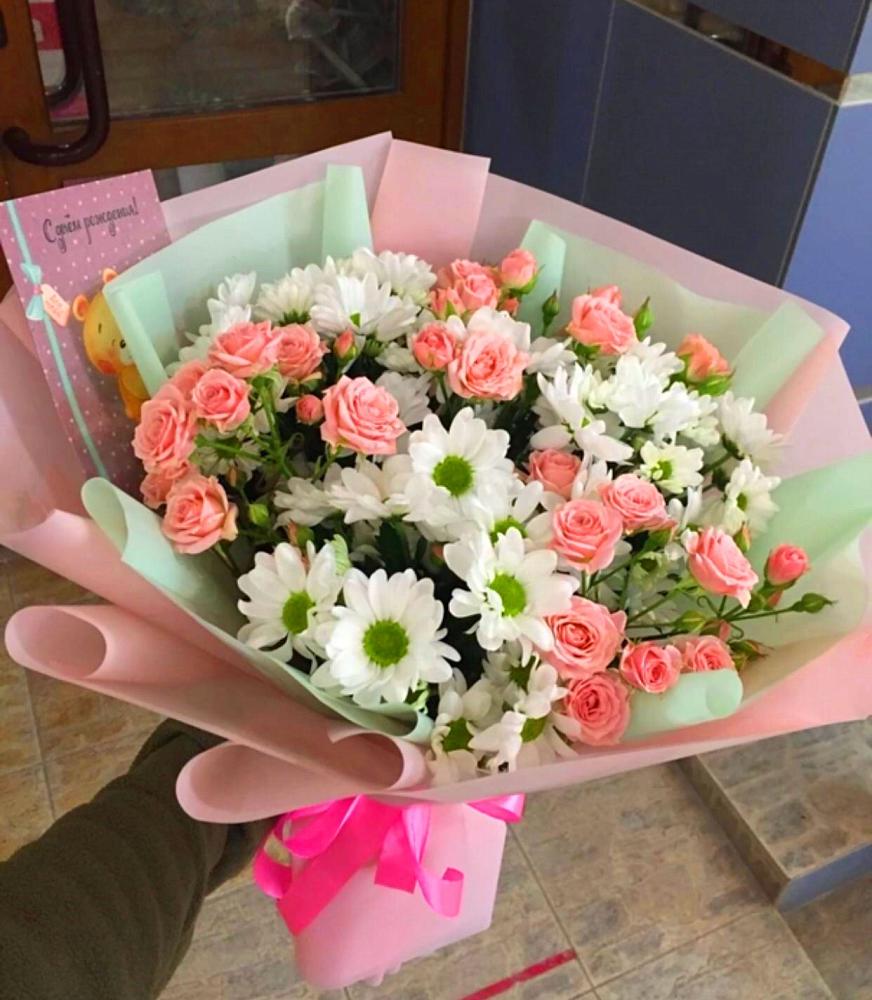 Букет цветов из: Розы и Хризантемы в Большой Мурте