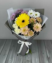Букет цветов из:  Розы, Герберы и Хризантемы в Большой Мурте