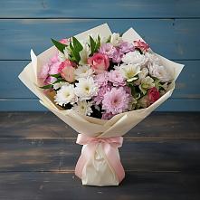 Букет цветов из:  Хризантемы, Альстромерии и Розы в Большой Мурте