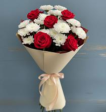 Букет цветов из:  Розы и Хризантемы в Большой Мурте