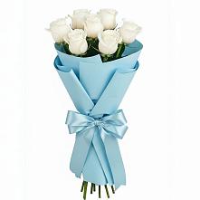 Букет 7 белых роз Проуд в Большой Мурте