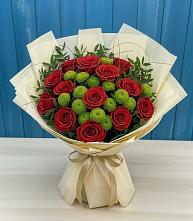 Букет цветов из:  Розы и Хризантемы в Большой Мурте