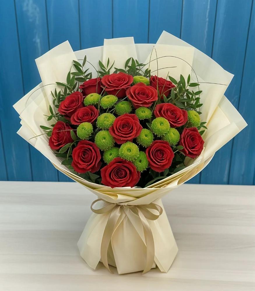 Букет цветов из: Розы и Хризантемы в Большой Мурте