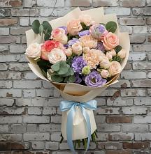 Букет цветов из:  Розы, Лизиантусы и Гвоздики в Большой Мурте